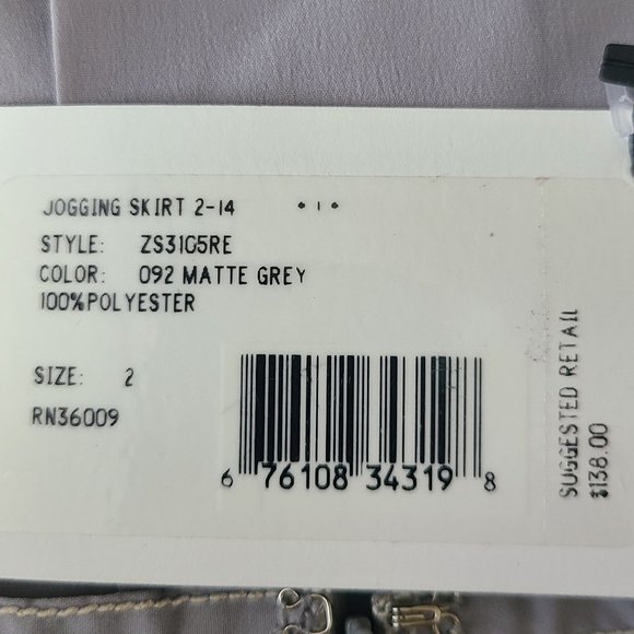 NWT CALVIN KLEIN Light Grey Jogging Midi Skirt with Side Pockets and Back Slit - Picture 7 of 7